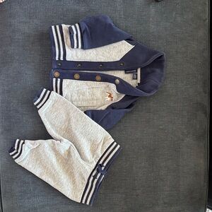 Janie and Jack Navy and Gray Baby Jacket